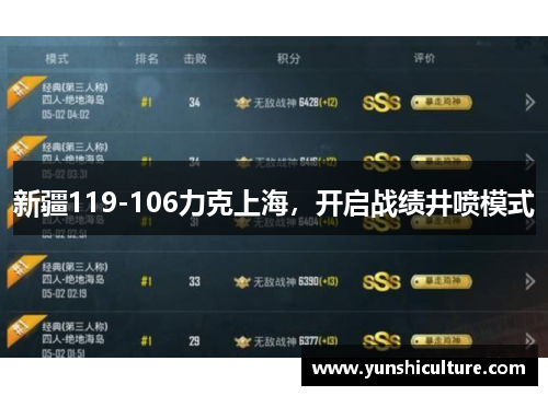 新疆119-106力克上海，开启战绩井喷模式